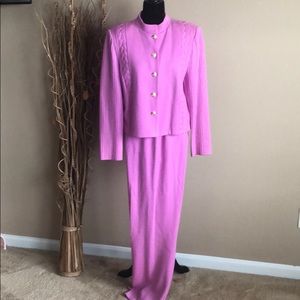 St. John 2pc Santana Knit pant/skirt suit size 14
